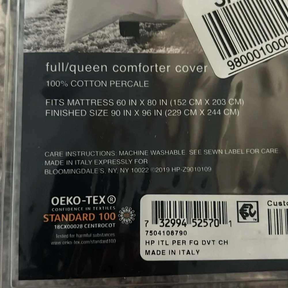 Hudson Park queen/ full Italian cotton comforter cover